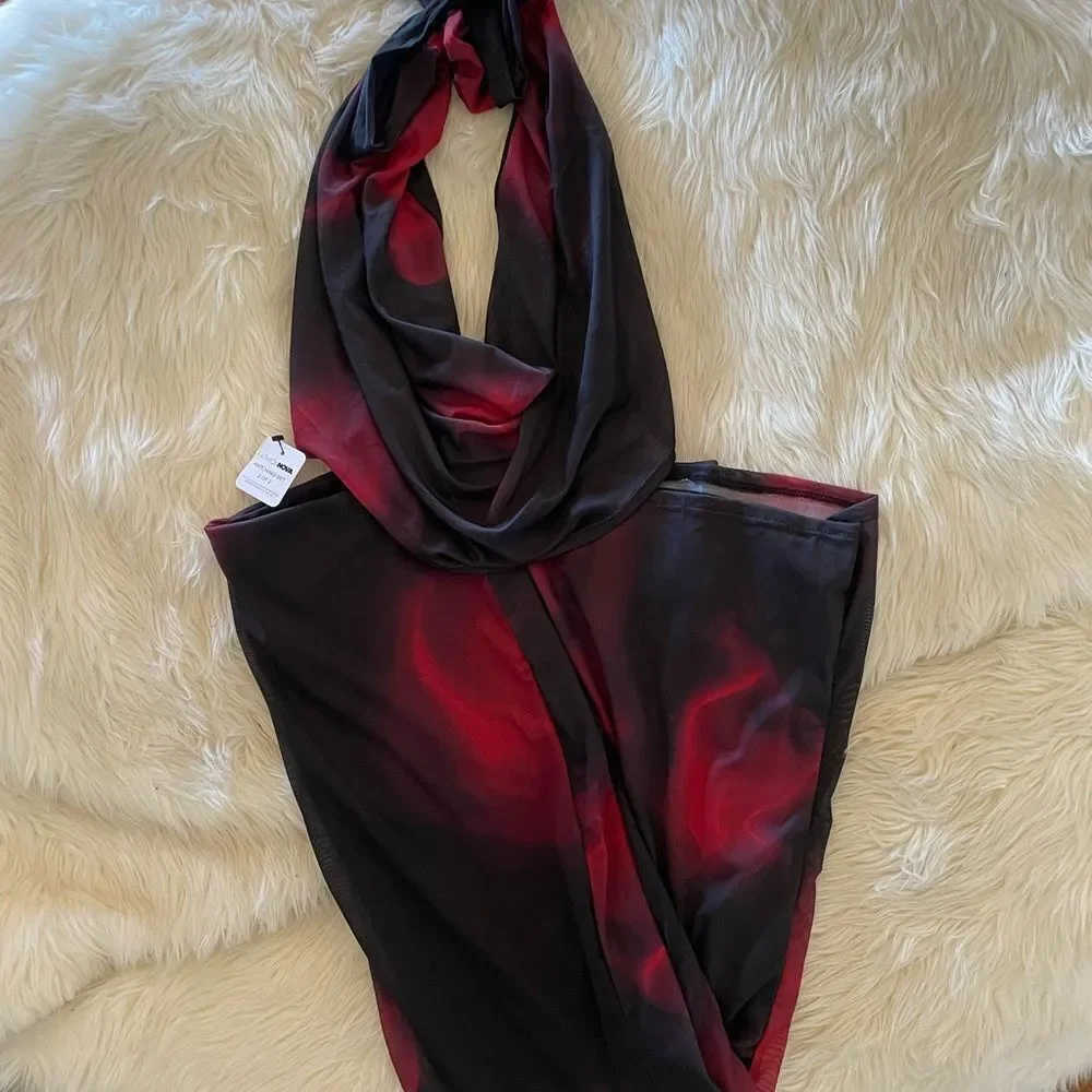 Cowl tank top and skirt set